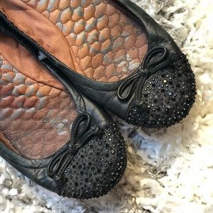 Sam Edelman / black stud toe ballet flats